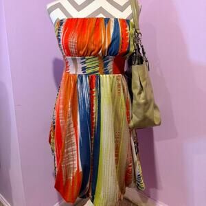 American rag multicolored strapless dress